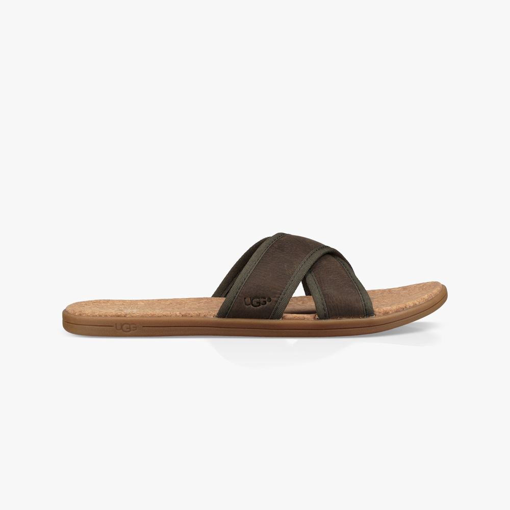 Tong UGG Seaside Homme Foncé Soldes 182FHUQR